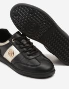 santorio Sneakerși din Piele Negru-Auriu Clasici cu Detalii Metalice Marins