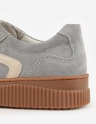 santorio Sneakersy Gri închis din piele întoarsă în stilul adidașilor iconici cu branț din piele Berosele