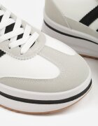 seastar Adidași Albi cu talpă groasă Decorați cu model geometric Asoastis