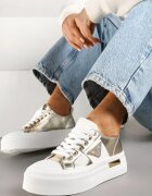 seastar Adidași Aurii pe Platformă cu Aplicație cu Strasuri Olirine