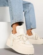 seastar Adidași bej cu Talpă Groasă și Șireturi Decorative Sovvia