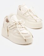 seastar Adidași bej cu Talpă Groasă și Șireturi Decorative Sovvia