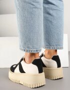 seastar Adidași Negru-Bej cu Talpă Groasă cu Curea Decorativă Viviriana