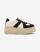 seastar Adidași Negru-Bej cu Talpă Groasă cu Curea Decorativă Viviriana