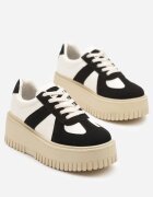 seastar Adidași Negru-Bej cu Talpă Groasă cu Curea Decorativă Viviriana