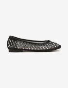 seastar Balerini Negre din plasă decorate cu zirconii și o fundiță Falondria