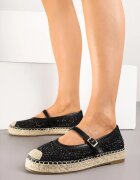 seastar Espadrile Negre Perforate cu împletitură Rineviella