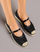 seastar Espadrile Negre Perforate cu împletitură Rineviella