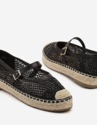seastar Espadrile Negre Perforate cu împletitură Rineviella