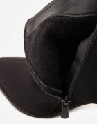seastar Ghete izolate pe toc gros stilizate ca piele întoarsă cu partea superioară decupată Dexina Negre