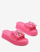 seastar Papuci fuchsia cu talpă groasă cu fundă decorativă Kinnela