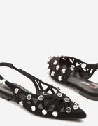 seastar Sandale Negre Decupate Fără călcâi cu Ornamente Lisadrra