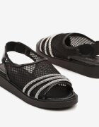 seastar Sandale Negre din plasă decorate cu zirconii Zelvia