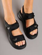seastar Sandale Negre pe Talpă din Spumă Stil Chunky Silseki