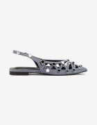 seastar Sandale Perforate Albastre Fără Spate cu Ornamente Lisadrra