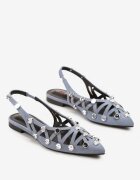 seastar Sandale Perforate Albastre Fără Spate cu Ornamente Lisadrra
