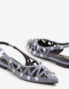 seastar Sandale Perforate Albastre Fără Spate cu Ornamente Lisadrra