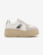 seastar Sneakers Alb-Gri cu Talpă Groasă cu Baretă Decorativă Viviriana
