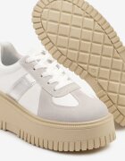 seastar Sneakers Alb-Gri cu Talpă Groasă cu Baretă Decorativă Viviriana