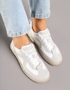 seastar Sneakers Alb-Gri în Stilul Tenisilor Clasici cu Talpă Împletită Fevanelle