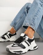 seastar Sneakers Alb-Negru de streetwear cu cusături contrastante Ilirenas