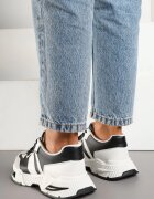 seastar Sneakers Alb-Negru de streetwear cu cusături contrastante Ilirenas