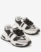 seastar Sneakers Alb-Negru de streetwear cu cusături contrastante Ilirenas