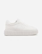 seastar Sneakers Albi pe Talpă Groasă cu Relief și Benzi Decorative Ralis
