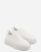seastar Sneakers Albi pe Talpă Groasă cu Relief și Benzi Decorative Ralis
