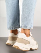 seastar Sneakers bej închis de streetwear cu cusături contrastante Ilirenas