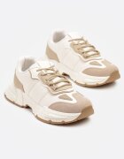 seastar Sneakers bej închis de streetwear cu cusături contrastante Ilirenas