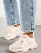 seastar Sneakers Streetwear Bej și Roz cu Cusături Contrastante Ilirenas