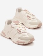 seastar Sneakers Streetwear Bej și Roz cu Cusături Contrastante Ilirenas