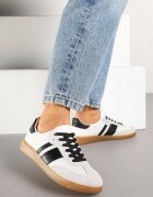seastar Sneakers Tenisi Alb-Negru cu Dungi Decorative Nelidi