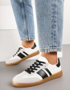 seastar Sneakers Tenisi Alb-Negru cu Dungi Decorative Nelidi