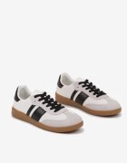 seastar Sneakers Tenisi Alb-Negru cu Dungi Decorative Nelidi