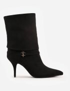 sergio todzi Botine elegante cu toc subțire carâmb răsfrânt și ornament metalic Guerline Negre