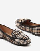 sergio todzi Mocasini Negri Tweed cu Aplicație Metalică Rivlia