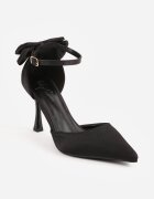 sergio todzi Pantofi cu toc eleganți din satin cu curea în jurul gleznei și fundă Abelika Negri