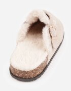 sergio todzi Papuci mule clasici din piele naturală căptușiți cu blană artificială Jaderra Bej
