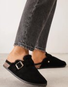 sergio todzi Papuci mule clasici din piele naturală căptușiți cu blană artificială Jaderra Negri