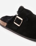sergio todzi Papuci mule clasici din piele naturală căptușiți cu blană artificială Jaderra Negri