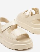 sergio todzi Sandale bej pe talpă groasă din spumă cu Velcro din satin Telmaris