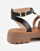sergio todzi Sandale gladiator cu talpă groasă și aplicație metalică Allulina Negre