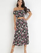  Set 2 piese Negru cu Top și Fustă Alnasoa