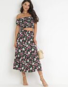 Set 2 piese Negru cu Top și Fustă Alnasoa
