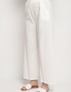 Set Alb De Bumbac Maiou cu Nasturi Pantaloni cu Elastic în Talie Juliancella