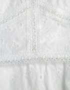  Set Alb în Stil Boho Top din Dantelă și Fustă Cloș cu Elastic în Talie Sovemia