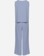  Set Albastru Din bumbac Bluză fără mâneci cu nasturi Pantaloni cu elastic în talie Juliannacella