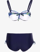  Set Bikini din două piese Bleumarin Sutien cu intaritura Chiloți tip slip Roseria